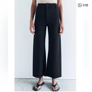 Zara Marine High-Waist Wide Leg Black Jeans